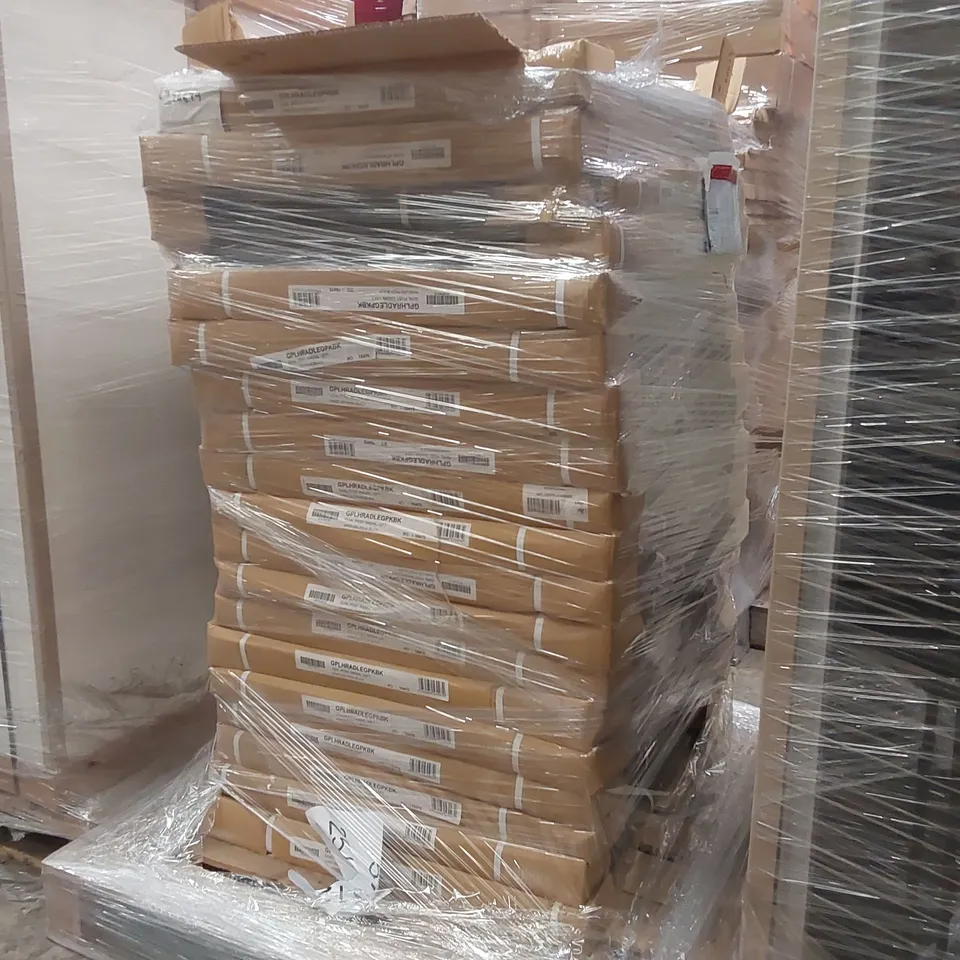 PALLET CONTAINING APPROXIMATELY 18x BRAND NEW GOAL POST RADIAL LEG SETS FOR DESKS