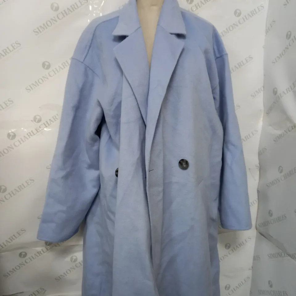 HUSH IRIR RELAXED LONG COAT IN BLUE -  LARGE