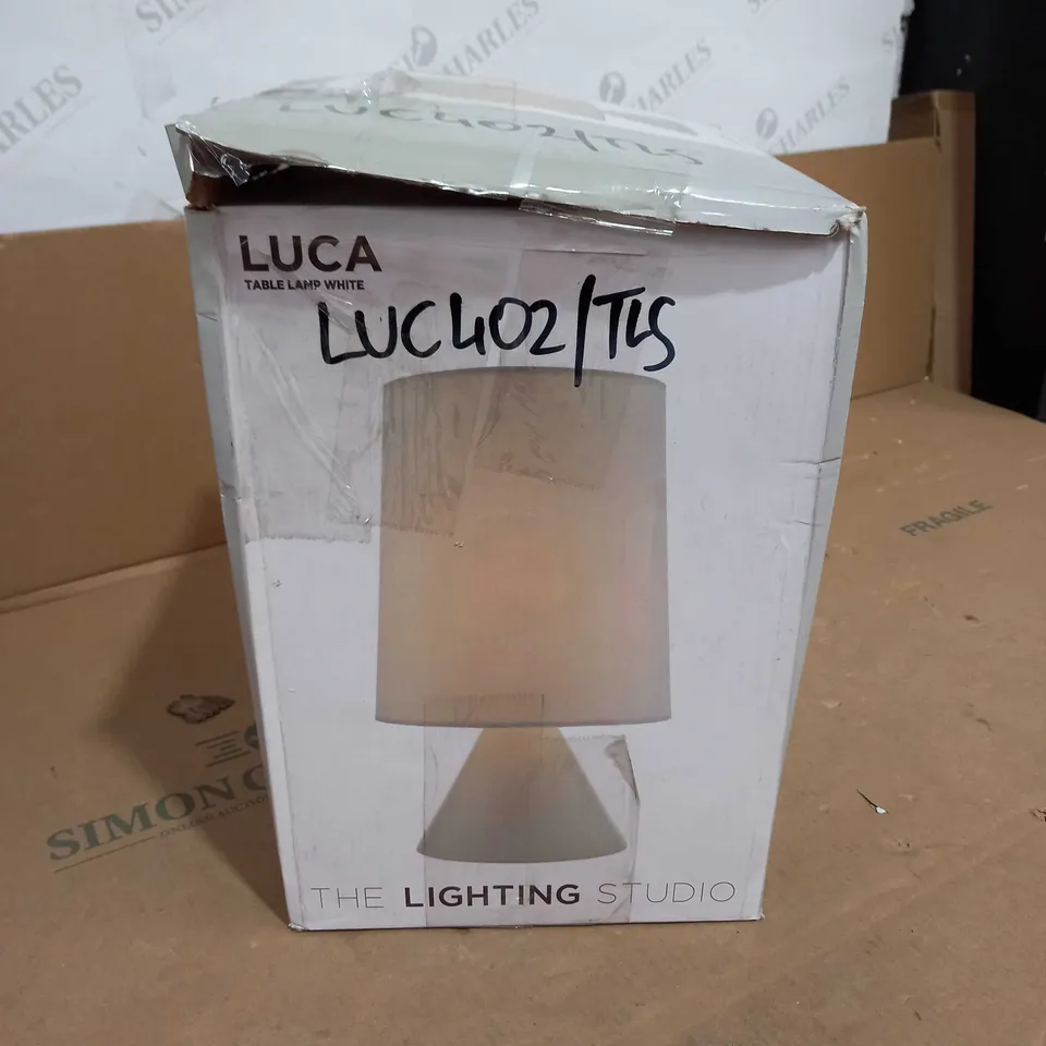 THE LIGHTING STUDIO LUCA TABLE LAMP WHITE