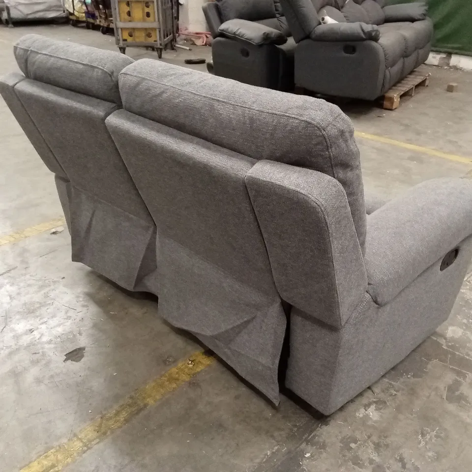 FOSSE 2 SEATER MANUAL RECLINER SOFA - GREY