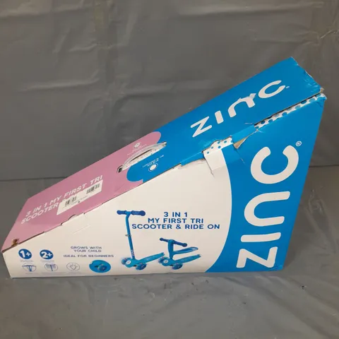 BOXED ZINC 3 IN 1 MY FIRST TRI SCOOTER & RIDE ON - COLLECTION ONLY