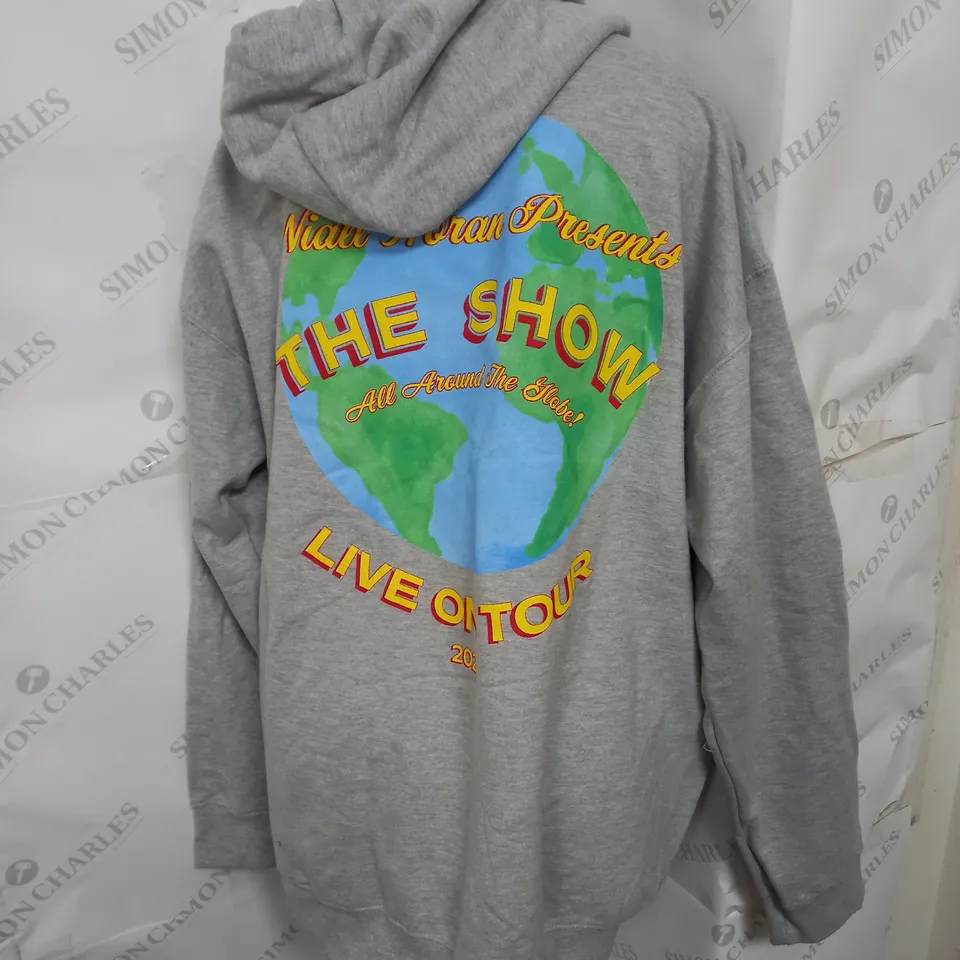NIALL HORAN PRINTED TOUR HOODIE IN GREY MARL