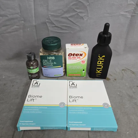 APPROXIMATELY 15 ASSORTED VITAMIN/HEALTH AID PRODUCTS TO INCLUDE BIOME LIFE, OTEX, KURK ETC 