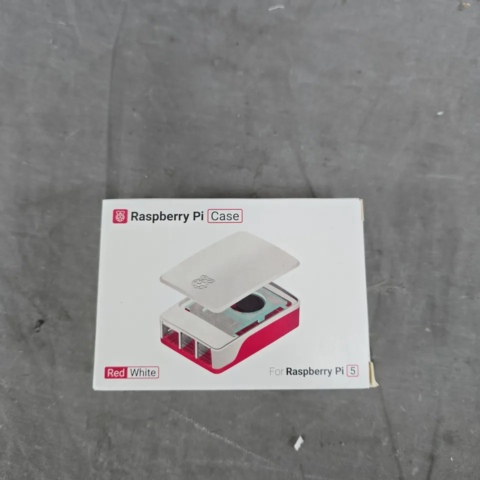 RASPBERRY PI CASE FOR RASPBERRY PI 5 – RED & WHITE, CLIP-TOGETHER ENCLOSURE WITH ACTIVE COOLING FAN