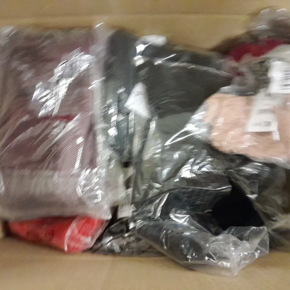 BOX OF APPROX 15 ASSORTED CLOTHING ITEMS TOO INCLUDE - BRAS & TOPS - PANTS - TROUSERS