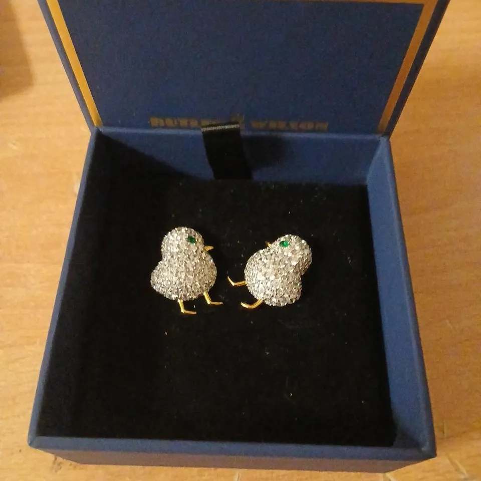 BUTLER & WILSON STERLING SILVER CHICK EARRINGS