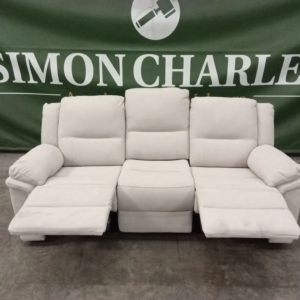 ALBION CHENILLE 3 SEATER HIGH BACK MANUAL RECLINER SOFA RRP £679