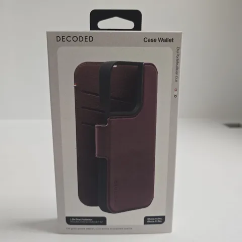 DECODED CASE WALLET LEATHER PHONE CASE – BURGUNDY, FOR IPHONE 14 PRO / IPHONE 13 PRO – BOX OF 10