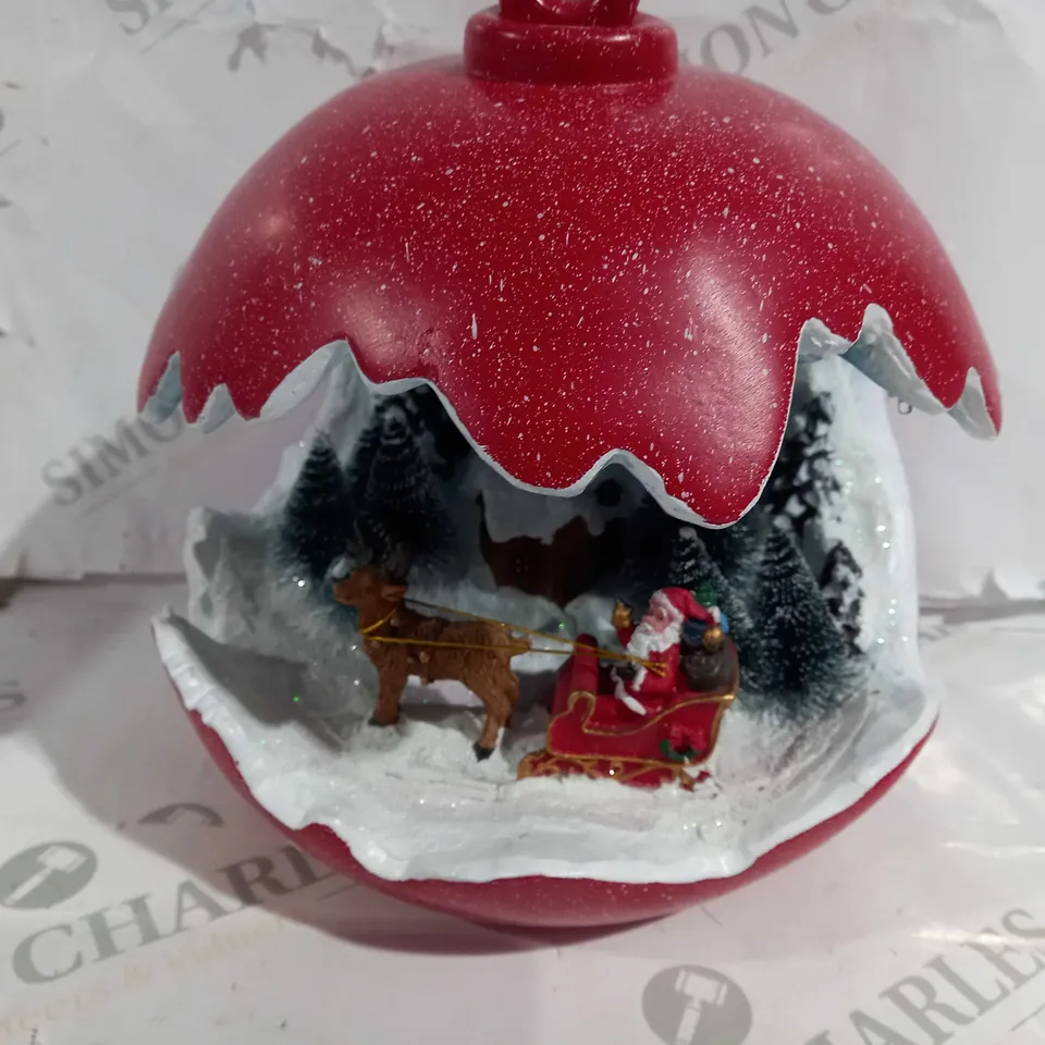 SANTAS EXPRESS PRE-LIT SPHERE WITH CHRISTMAS CHARACTER SCENE