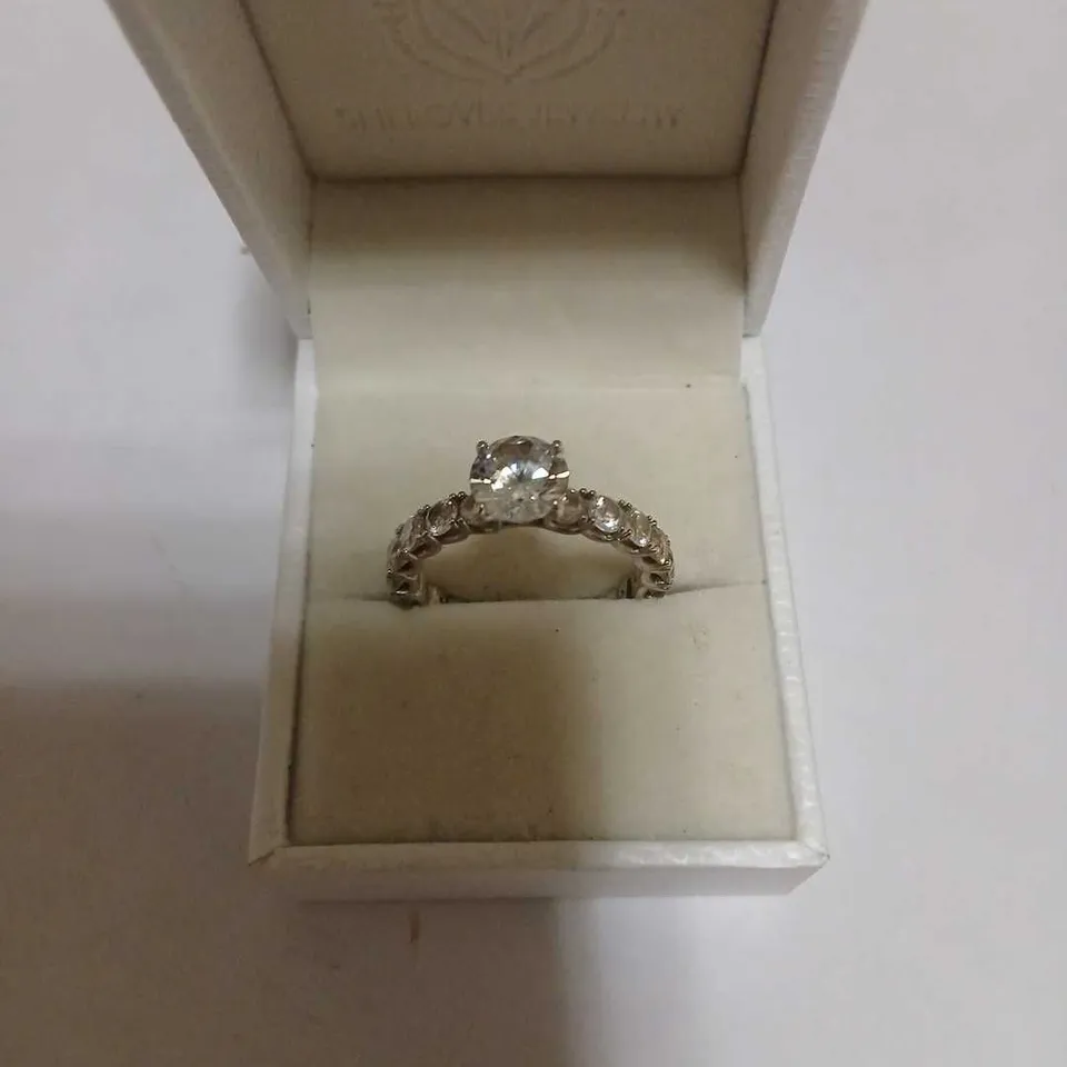 DIAMONIQUE 7CT TW 30TH ANNIVERSARY RING STERLING SILVER 