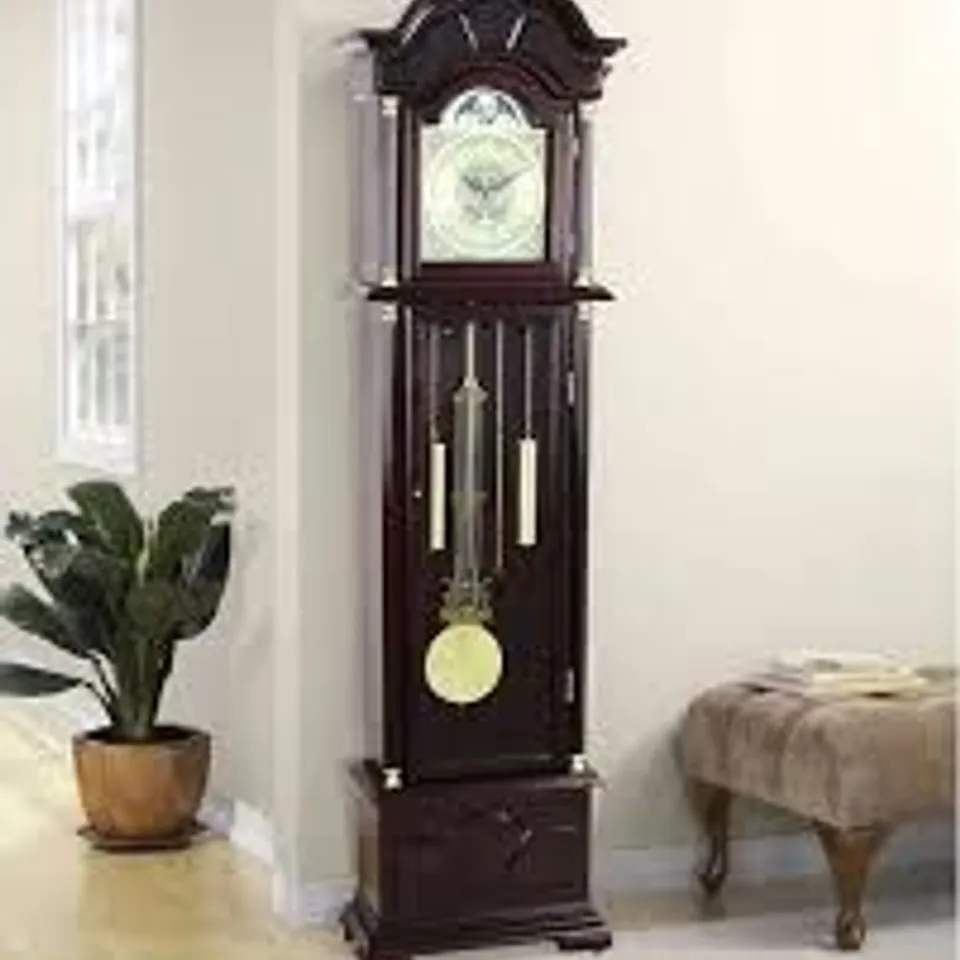 BOXED 72" FLOOR STANDING GRANDFATHER CLOCK IN CHERY FINISH