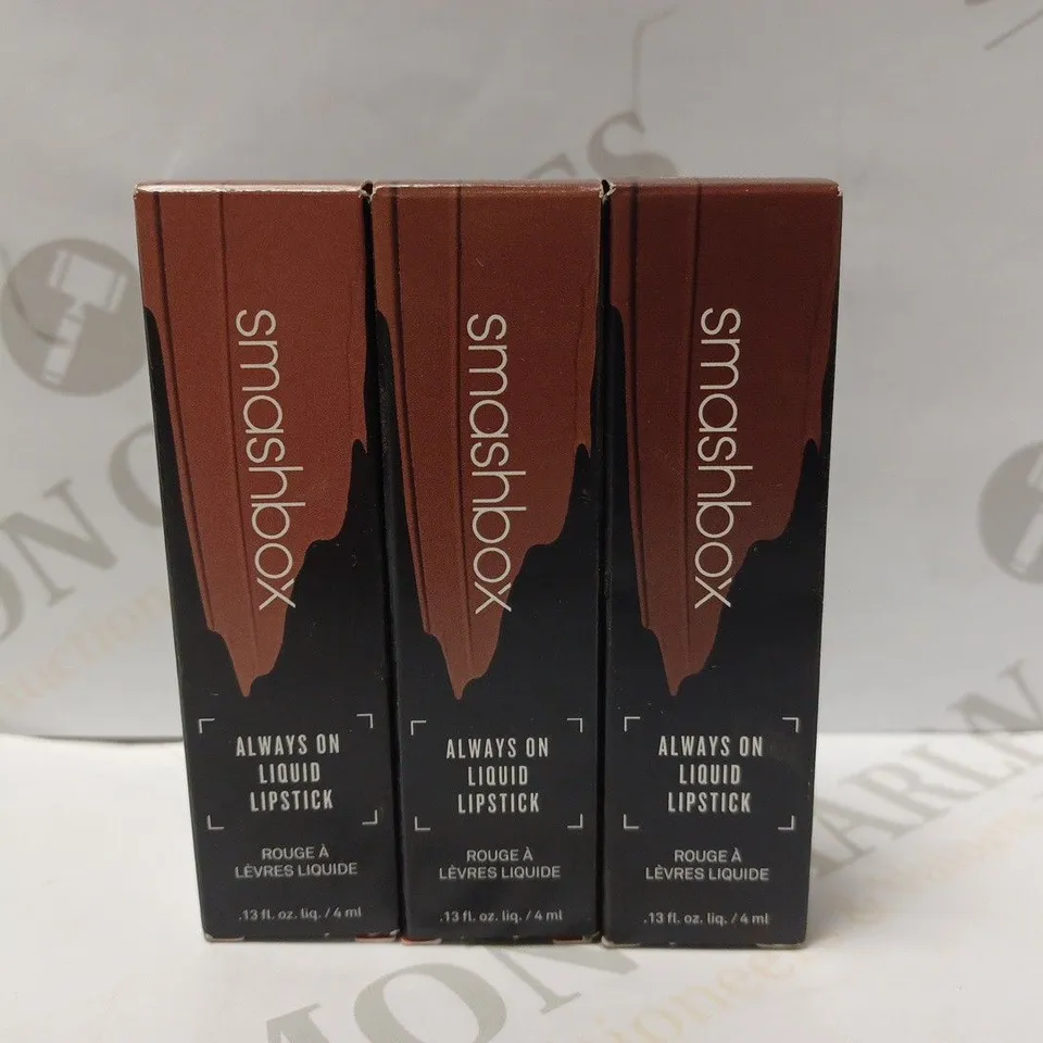 LOT OF 3 SMASHBOX ALWAYS ON LIPSTICKS TO INCLUDE GOTTA LIGHT, STAY NEUTRAL, DEEP THOUGHTS