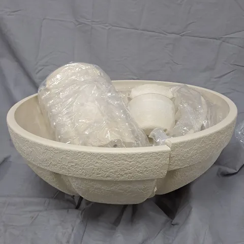 GARDEN WATER FOUNTAIN BOWL – LARGE TEXTURED OUTDOOR ORNAMENT (UNBOXED)
