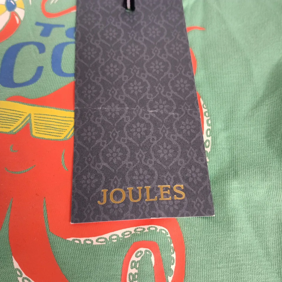 JOULES KIDS' T-SHIRT – 1 YR – GREEN 'FOR THE POOL' OCTOPUS PRINT