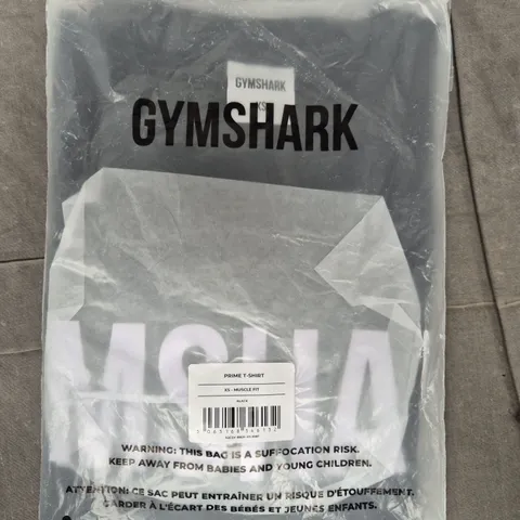 GYM SHARK MUSCLE FIT PRIME T-SHIRT IN BLACK SIZE XS