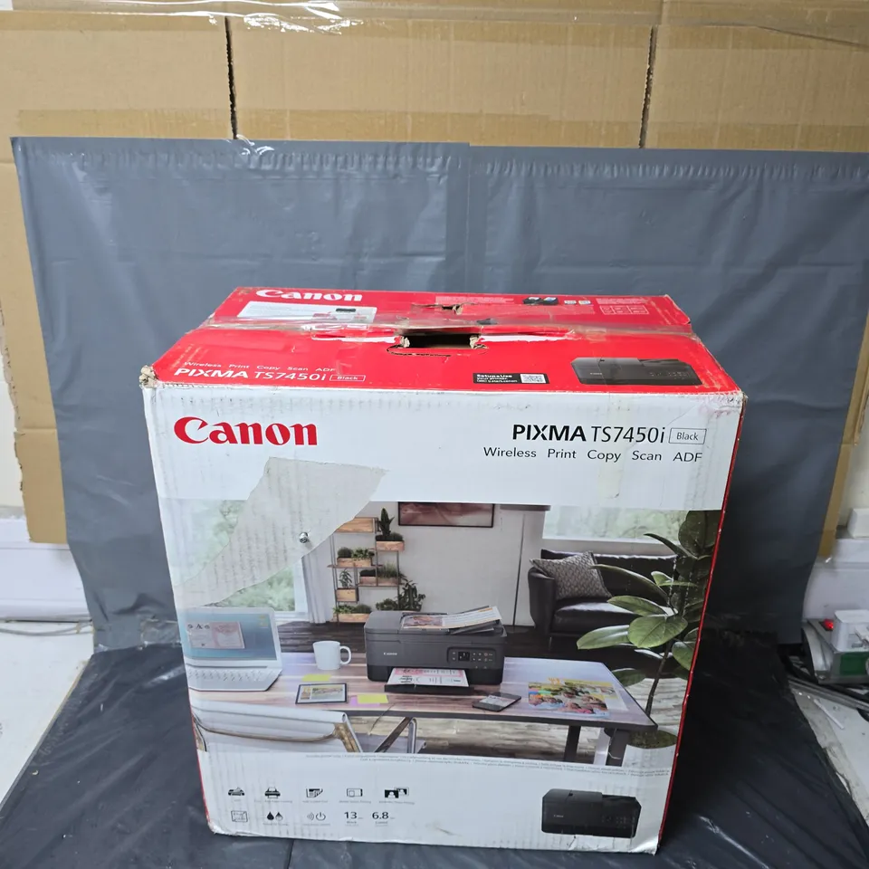 BOXED CANON PIXMA TS7450I WIRELESS COLOUR 3-IN-ONE INKJET PHOTO PRINTER - BLACK