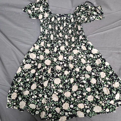 NOBODY'S CHILD BELLA MINI DRESS – AGNES FLORAL, BLACK, UK 8 (EU 36)