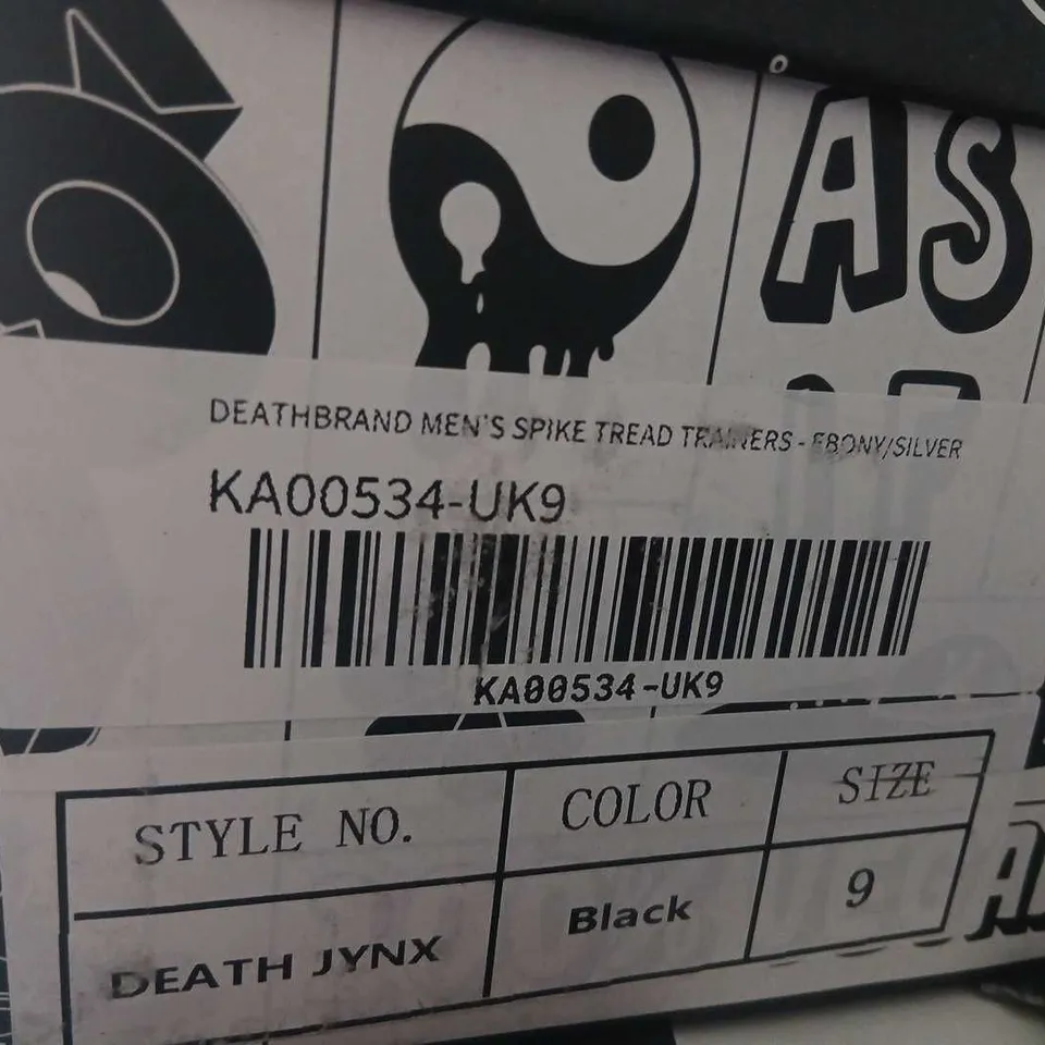 KOI DEATH BRAND MEN'S SPIKE TREAD TRAINERS – BLACK, UK9