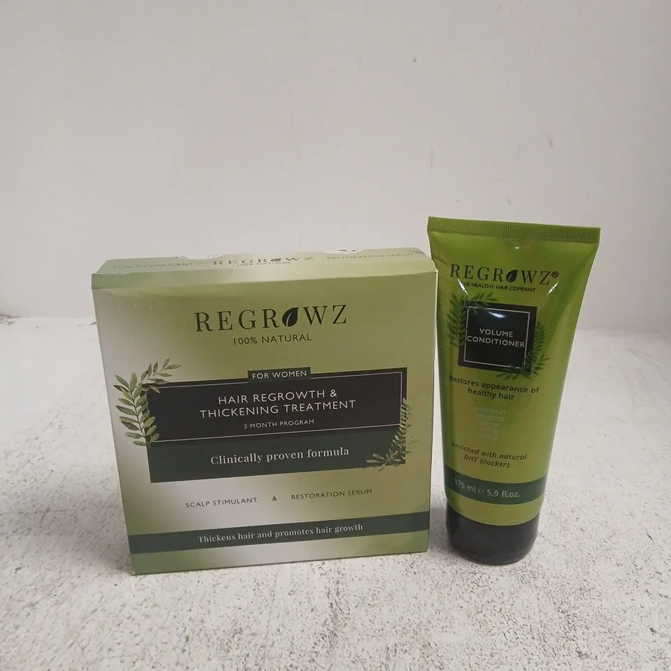 APPROXIMATELY 50 ASSORTED REGROWZ PRODUCTS TO INCLUDE VOLUME CONDITIONER & HAIR REGROWTH PROGRAM, ETC - COLLECTION ONLY