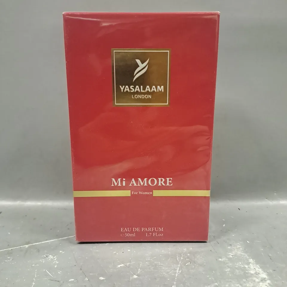 BOXED AND SEALED YASALAAM LONDOM MI AMORE FOR WOMEN EAU DE PARFUM 50ML