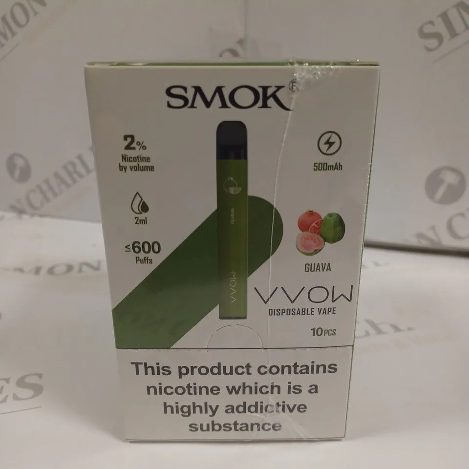 SEALED SMOK VVOW 10-PACK OF DISPOSABLE VAPES - GUAVA 