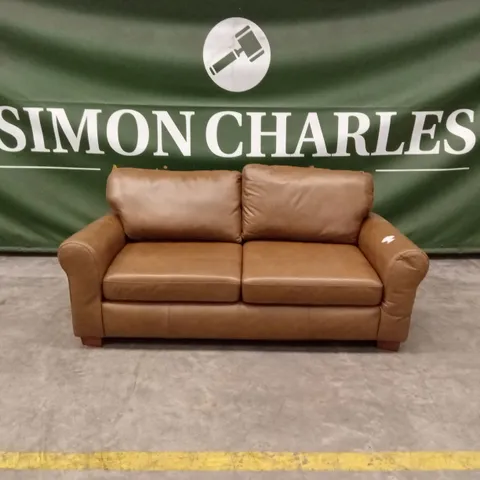 BAILEY 3 SEATER LEATHER SOFA - TAN