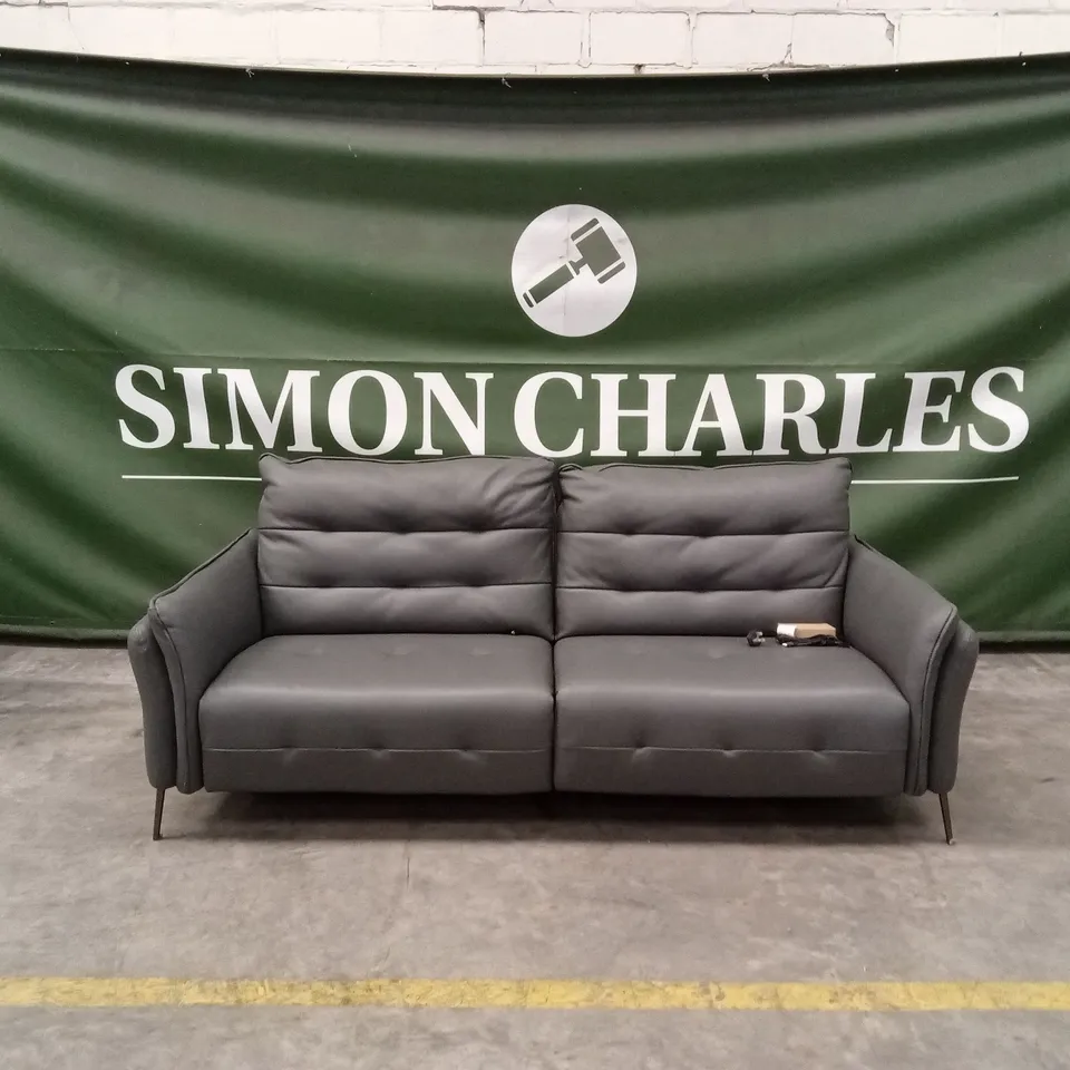 QUALITY DESIGNER ITALIAN MADE BOLZANO LARGE 3 SEATER ELECTRIC RECLINER LEATHER SOFA