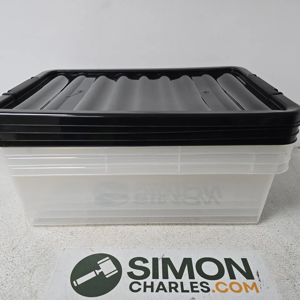 PLASTIC STORAGE BOX WITH LIDS - X4