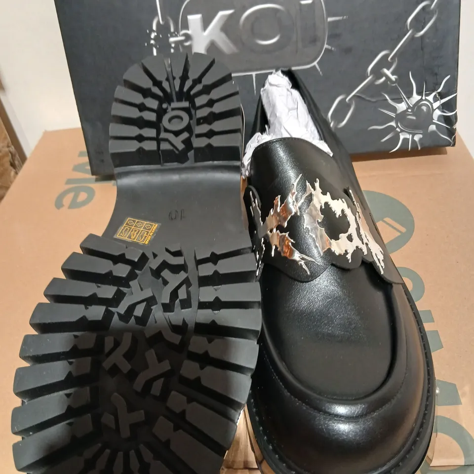 BOXED KOI MY METAL MEN'S LOAFERS - BLACK, UK 10