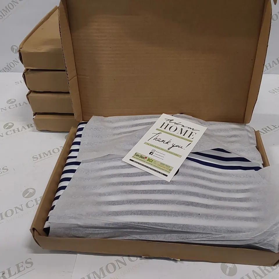 5 BRAND NEW ADAM HOME CHINO STRIPE NAVY KING SIZED DUVET COVERS