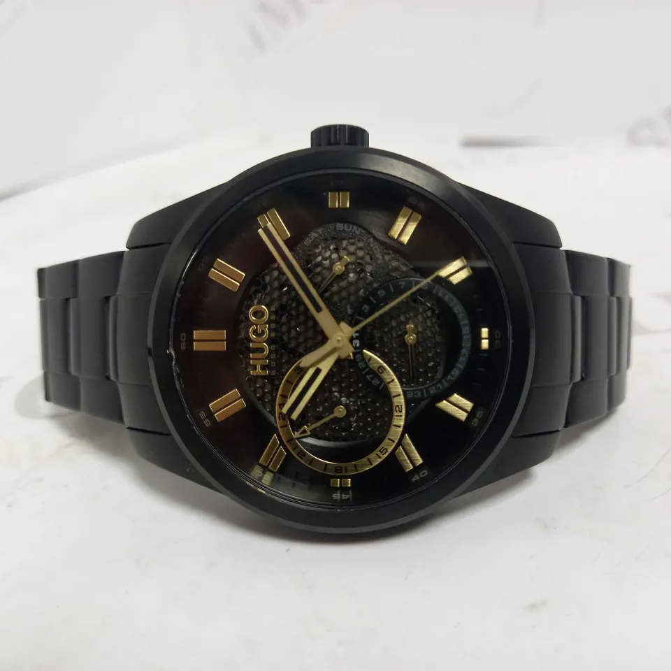 HUGO #SKELETON WATCH BLACK BRACELET WATCH RRP £219