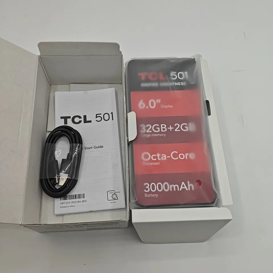 BOXED TCL 501 2/32GB IN BLACK - T433D