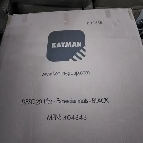 BOXED KAYMAN 20 TILE EXERCISE MATS - BLACK 