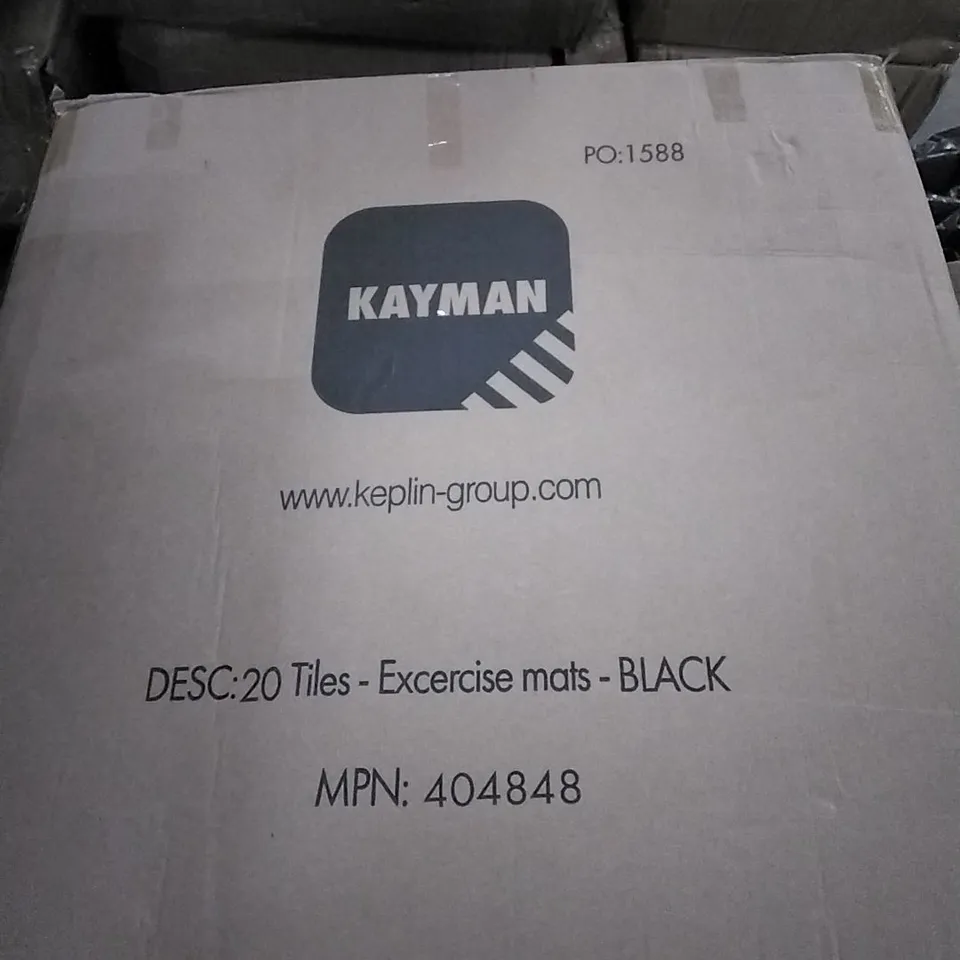 BOXED KAYMAN 20 TILE EXERCISE MATS - BLACK 