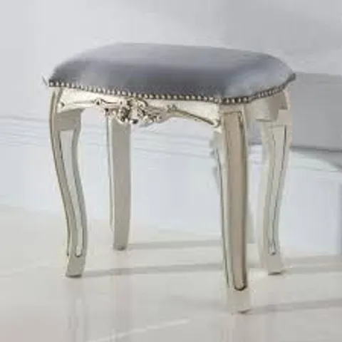 BRAND NEW HOMESDIRECT365 SILVER ANTIQUE FRENCH STYLE MAKEUP STOOL