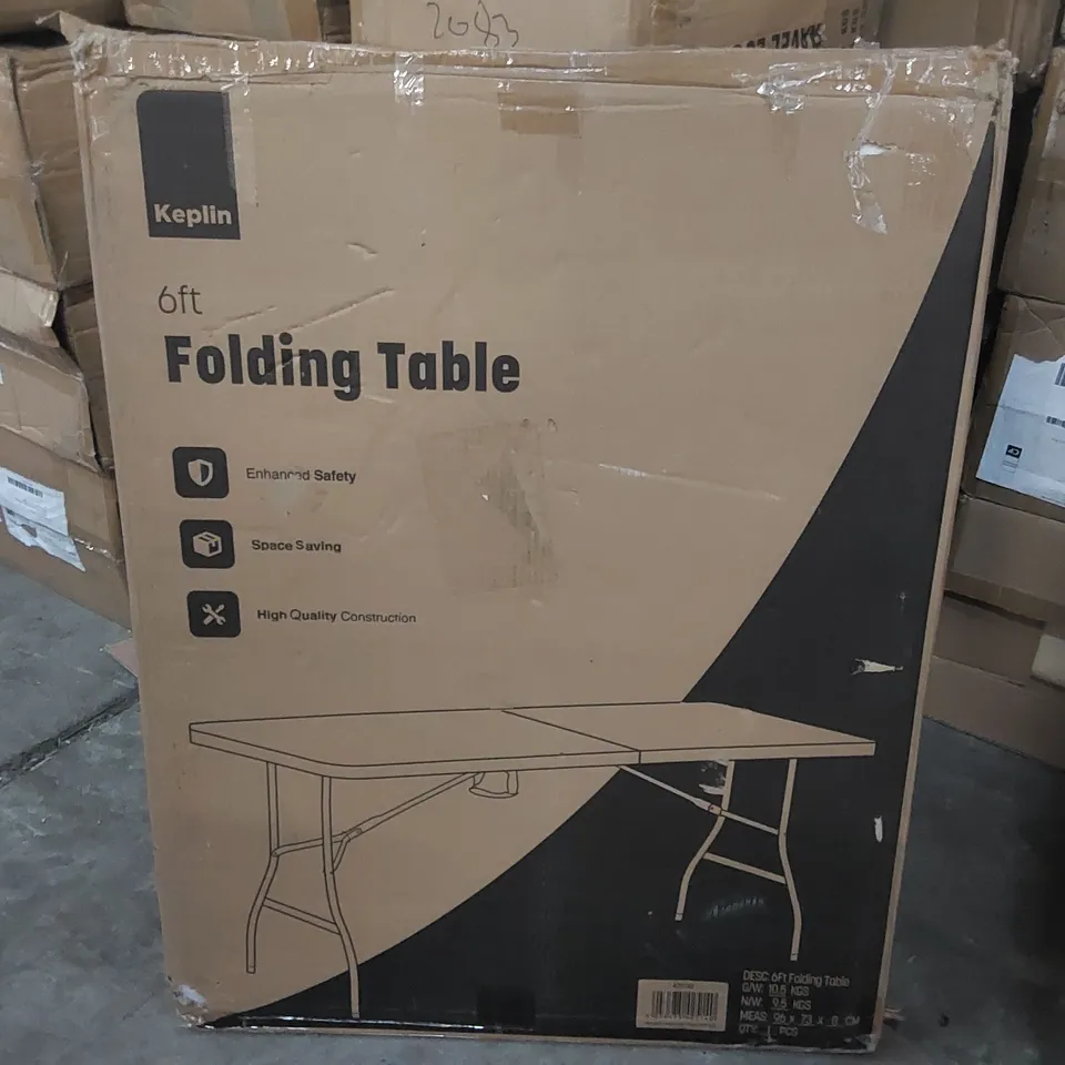 BOXED KEPLIN 6FT FOLDING TABLE