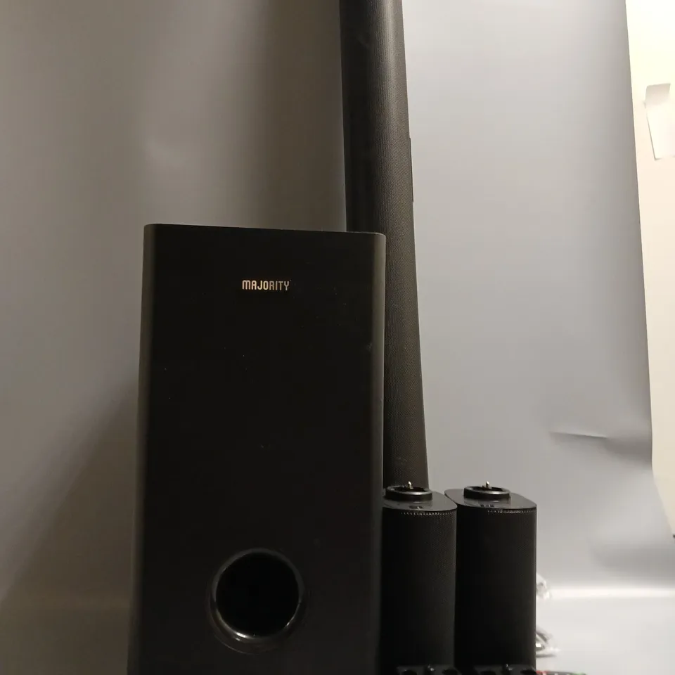 BOXED MAJORITY EVEREST WIRELESS DOLBY SURROUND DOUND SYSTEM IN BLACK