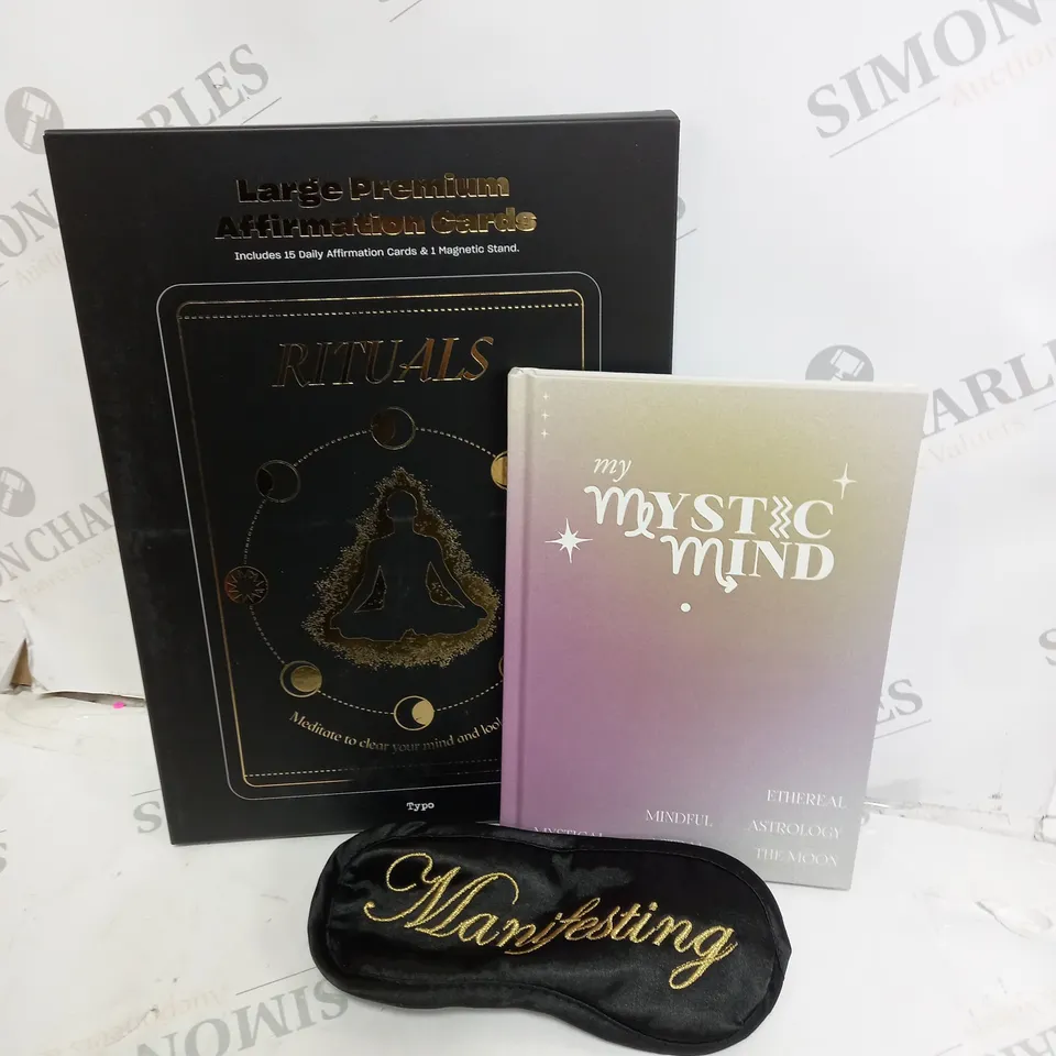 MANIFESTATION SET INCLUDING LARGE PREMIUM AFFIRMATION CARDS AND MY MISTIC MIND NOTEBOOK