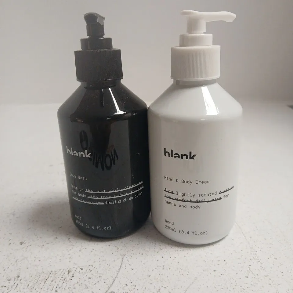 BLANK BODY WASH & HAND & BODY CREAM DUO (250 ML EACH) WOOD SCENT 