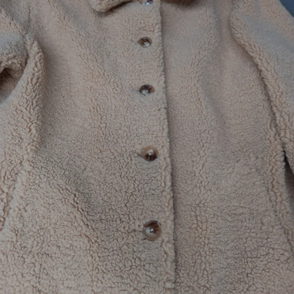DANNII MINOGUE BORG COAT IN CAMEL SIZE 12