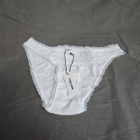 COU COU POINTELLE THE HIGH RISE BRIEF IN WHITE SIZE S