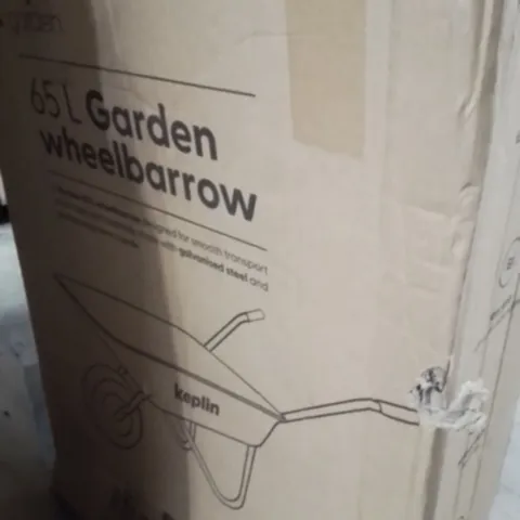 BOXED KEPLIN 65L GARDEN WHEELBARROW