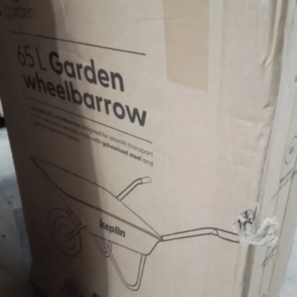 BOXED KEPLIN 65L GARDEN WHEELBARROW