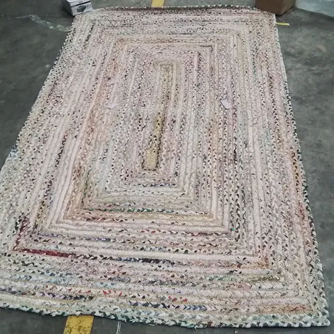 HERZIG FLATWEAVE COTTON BEIGE/YELLOW RUG APPROXIMATELY 240X150CM