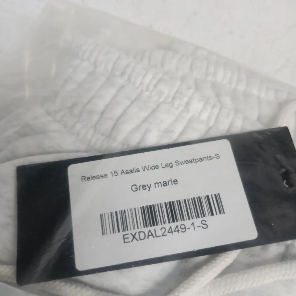 WHITE FOX ASALIA WIDE LEG SWEATPANTS – GREY MARBLE – SIZE S