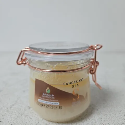 SANCTUARY SPA SALT SCRUB – 650G GLASS JAR 