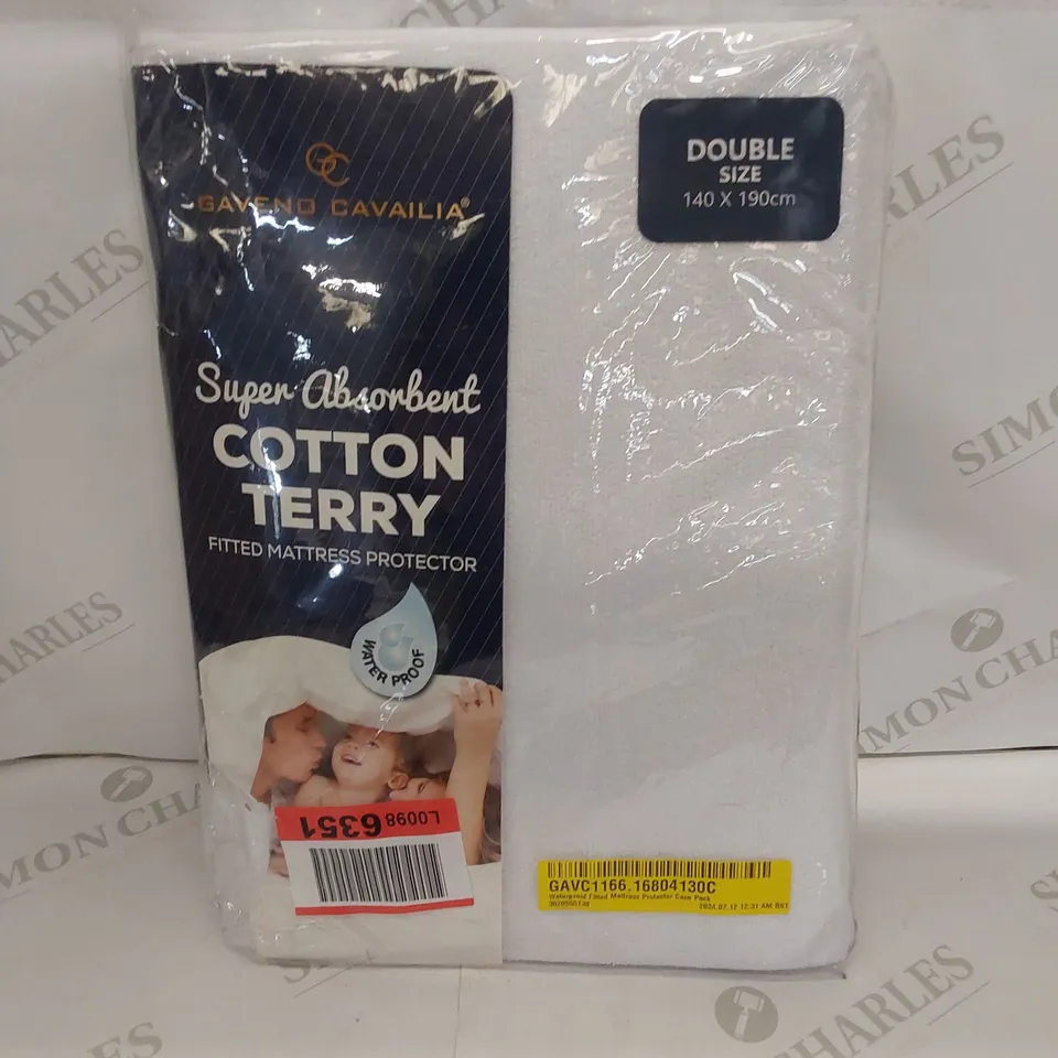 BAGGED WATERPROOF FITTED MATTRESS PROTECTOR - SIZE: DOUBLE 