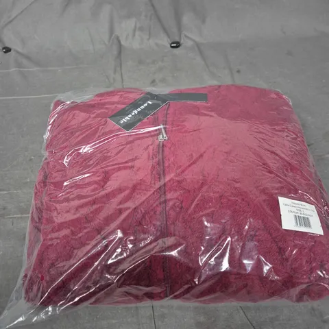 LOUNGEABLE CABLE CUTWORK HOODED ALL-IN-ONE – BURGUNDY – SIZE L