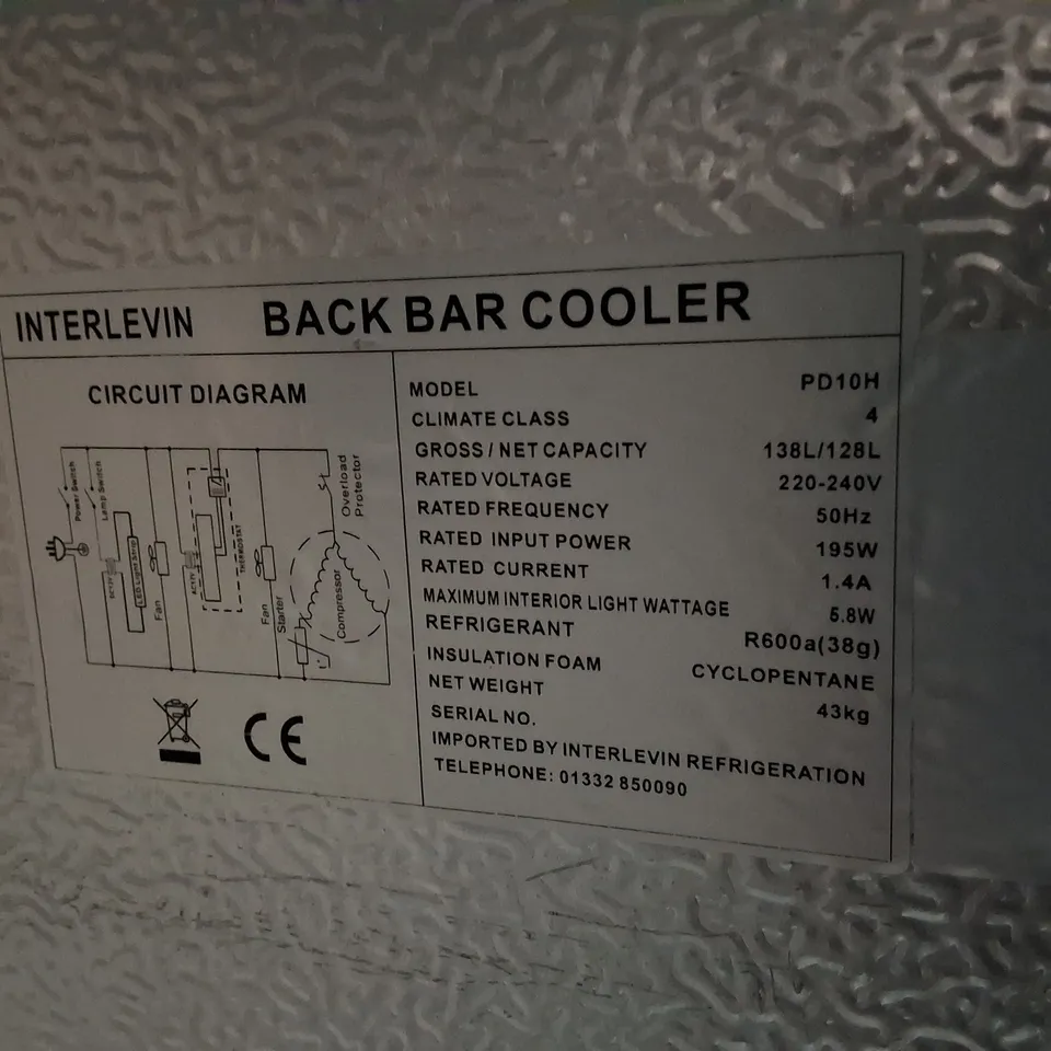 INTERLEVIN PD10H SINGLE DOOR BOTTLE COOLER