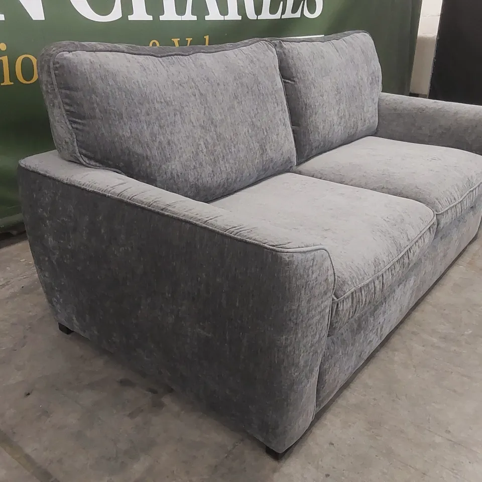 QUALITY DESIGNER HARLOW CHENILLE FABRIC UPHOLSTERED 3 SEATER SOFA